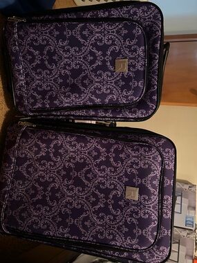 Relativity Purple Patterned Travel Luggage Set